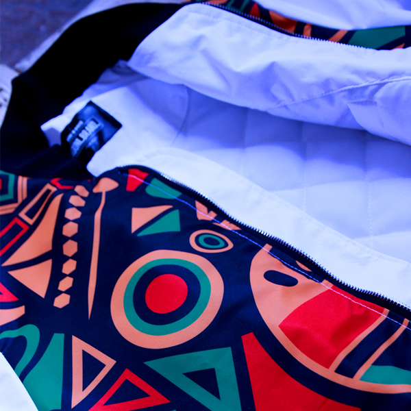 Iyana Unisex white Bomber Jacket - Image 3