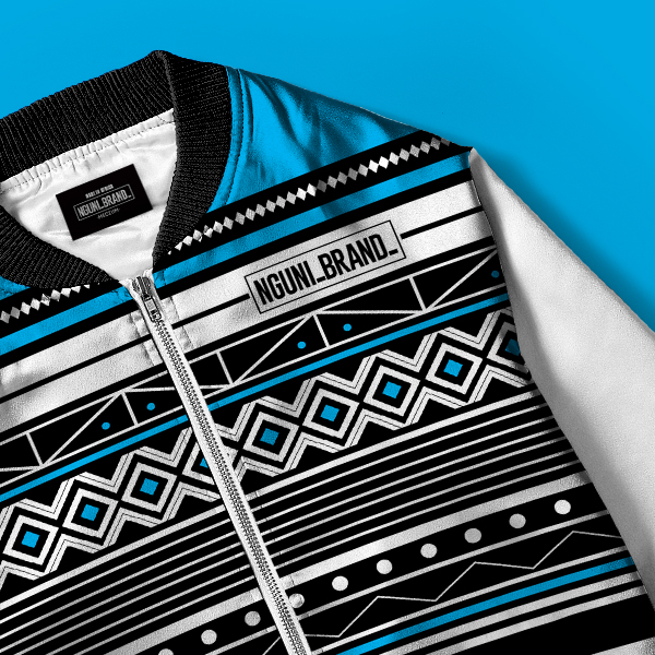 Nqadu Unisex white Bomber Jacket - Image 2