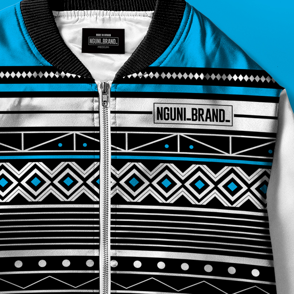 Nqadu Unisex white Bomber Jacket - Image 4