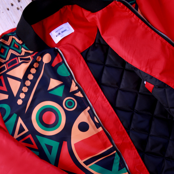 Iyana Unisex RED Bomber Jacket - Image 2