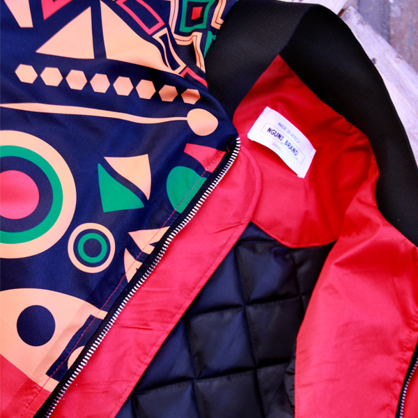 Iyana Unisex RED Bomber Jacket - Image 4