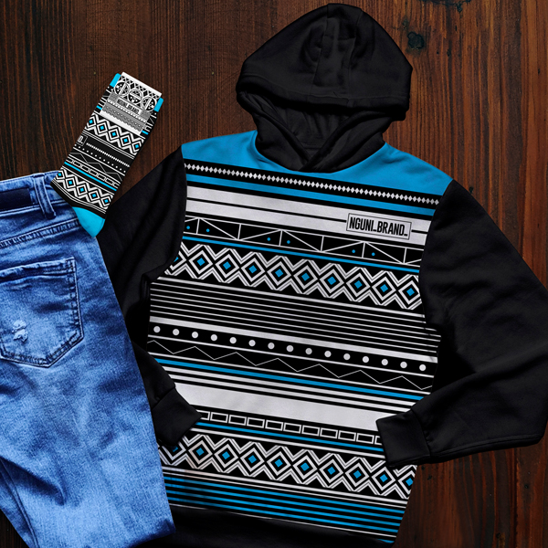 Nqadu Unisex black HOODIE