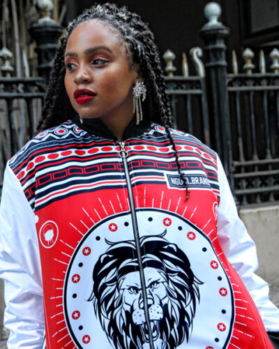 Thokoza - Bomber Jacket - WOMEN (white sleeves)